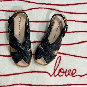 + Melisa Baja East black Python Flat sandals 8 NEW